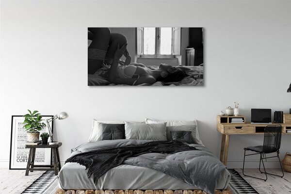 Tablouri canvas Intins femeie pe fereastra de vizualizare