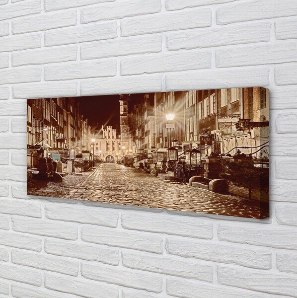 Tablouri canvas Gdańsk oraș vechi de noapte