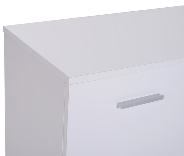HOMCOM Dulapior Multifuncțional cu 3 Uși și 2 Sertare, Design Modern, Lemn Granulat, Alb, 106x35x76cm | Aosom Romania