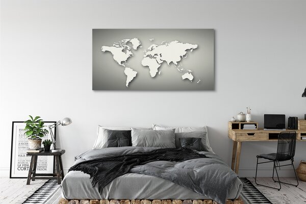 Tablouri canvas fundal gri harta alb