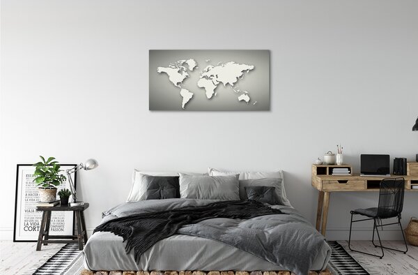 Tablouri canvas fundal gri harta alb