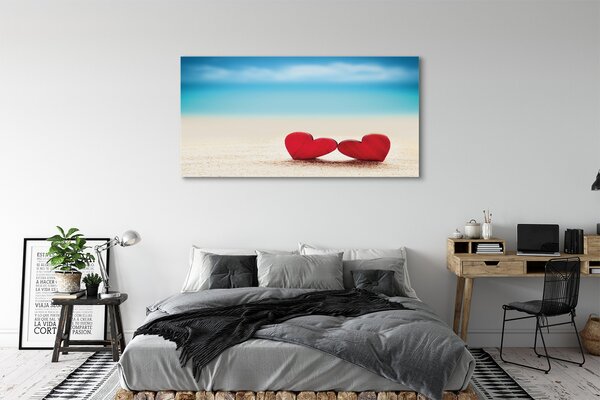Tablouri canvas Inima de nisip de mare roșu
