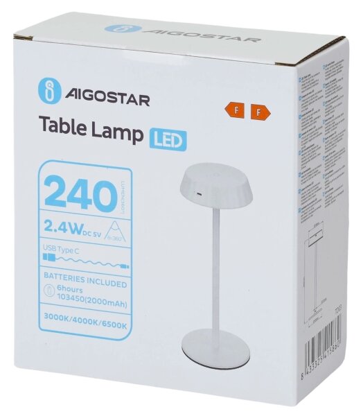 Aigostar - Lampă de birou LED dimerizabilă AMBIENT LED/2,4W/5V 3000-6500K albă