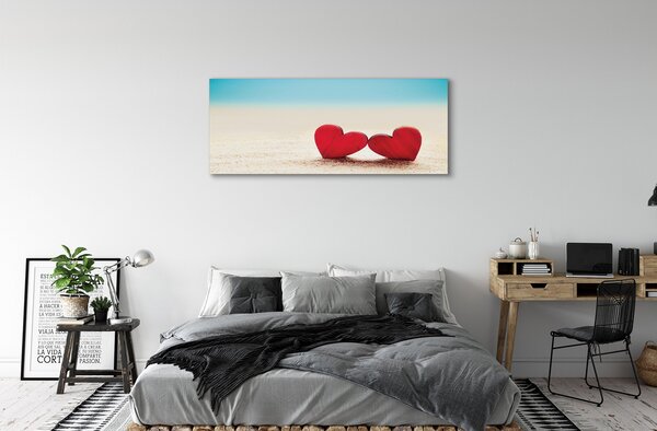 Tablouri canvas Inima de nisip de mare roșu
