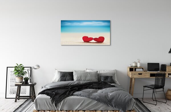 Tablouri canvas Inima de nisip de mare roșu