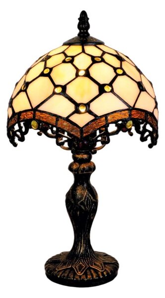 Brilagi - Lampă de masă Tiffany cu vitralii, ivoriu, 1xE27/60W/230V