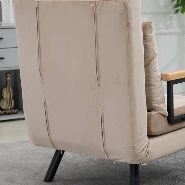 HOMCOM Canapea Extensibilă cu Spătar Reglabil pe 5 Nivele, Canapea Pat Individuală Pliabilă cu Perne, 63x73x81 cm, Negru | Aosom Romania