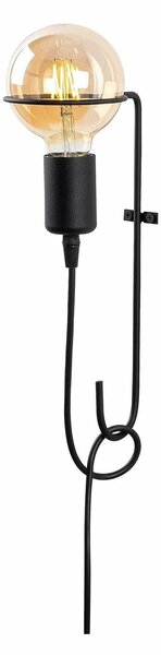 Lampa perete 3664, negru, metal, 9x30 cm