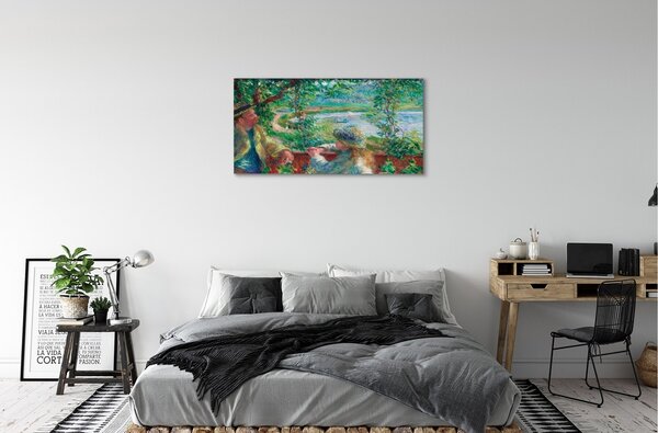 Tablouri canvas întâlnire Art lângă lac