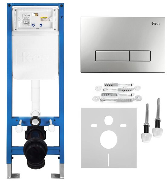 Set Cadru Îngropat Slim 024N pentru WC cu Buton HD Satin