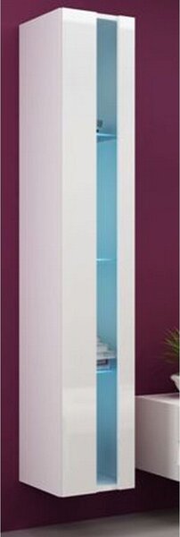 Vitrina VIGO NEW 180, alb, PAL laminat/MDF laminat, 40x30x180 cm