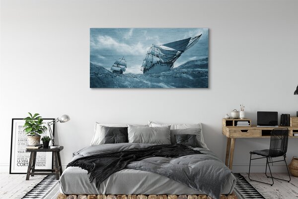 Tablouri canvas Marea furtună navă cer