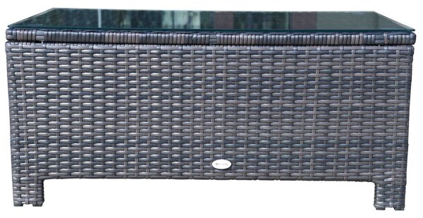 Outsunny masuta exterior, sticla securizata, 85x50x39cm, maro | Aosom Romania