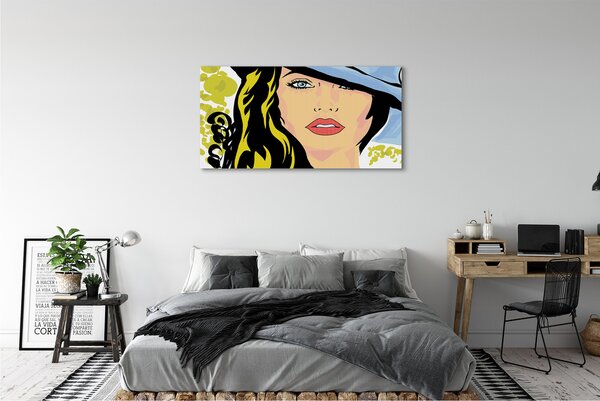 Tablouri canvas Femeie pălărie