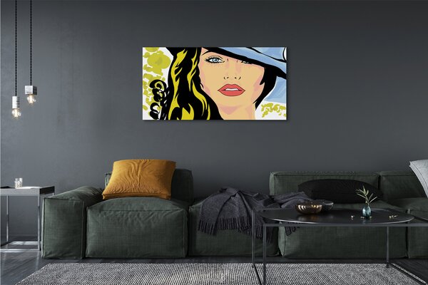 Tablouri canvas Femeie pălărie