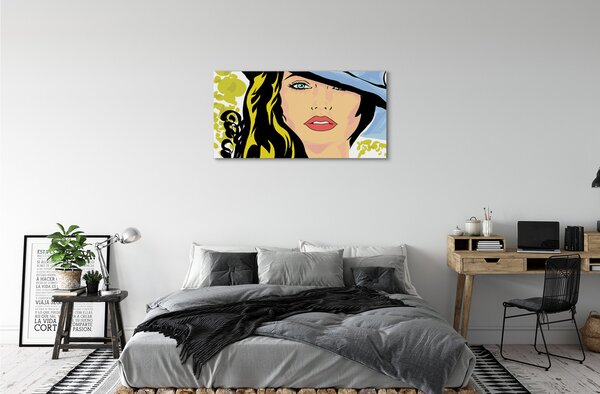 Tablouri canvas Femeie pălărie