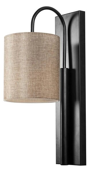 Lampa perete BASTON-3461, negru/crem, metal/material textil, 14x20x42
