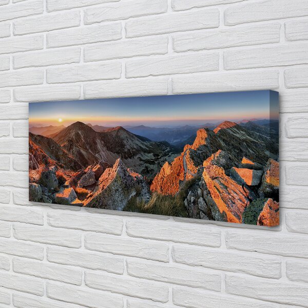 Tablouri canvas apus de soare la munte