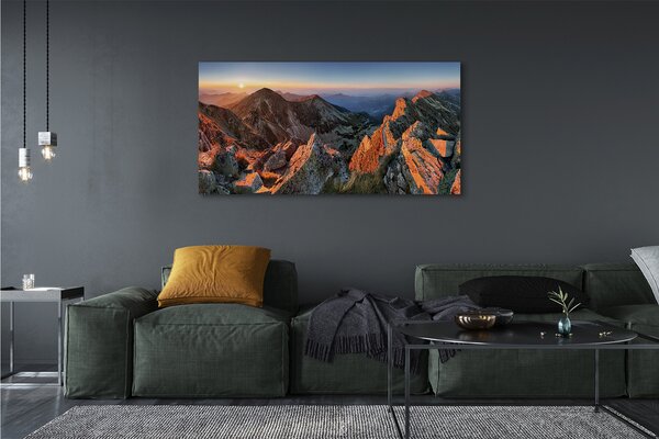 Tablouri canvas apus de soare la munte