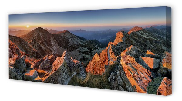 Tablouri canvas apus de soare la munte