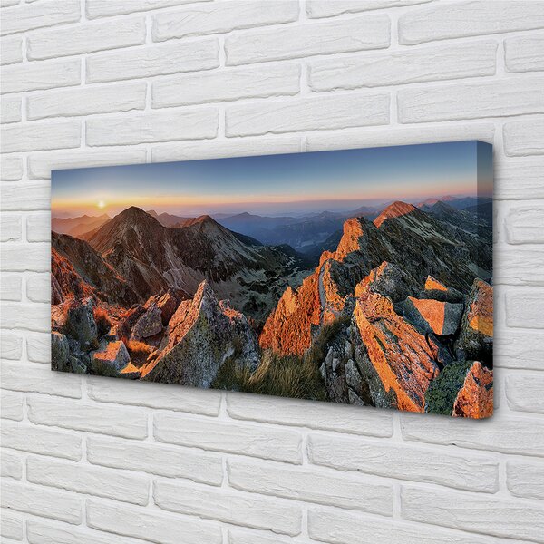 Tablouri canvas apus de soare la munte