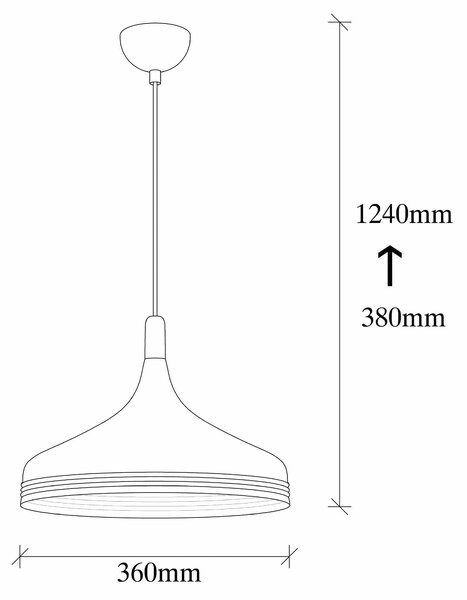Lustra SAGLAM 3721, negru, metal, 36x38-124 cm