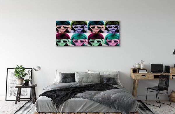 Tablouri canvas ochelari de păr colorate pentru femeie