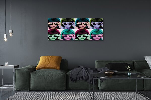 Tablouri canvas ochelari de păr colorate pentru femeie