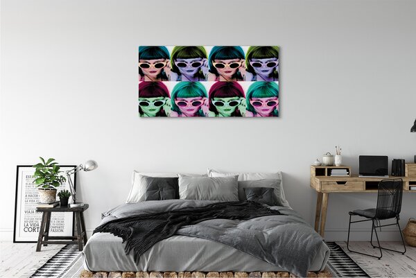 Tablouri canvas ochelari de păr colorate pentru femeie