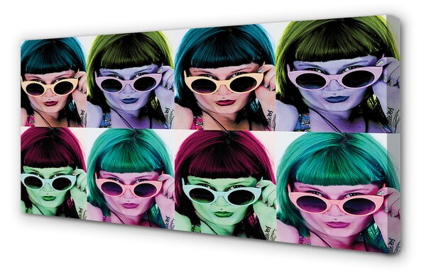 Tablouri canvas ochelari de păr colorate pentru femeie