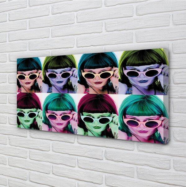 Tablouri canvas ochelari de păr colorate pentru femeie