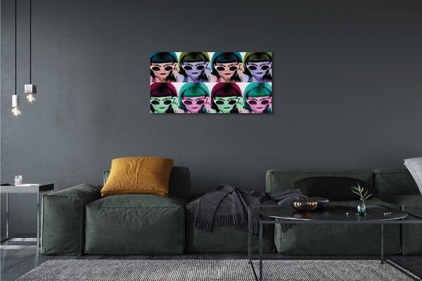 Tablouri canvas ochelari de păr colorate pentru femeie