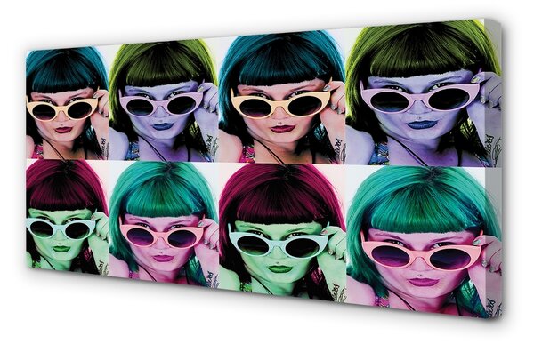 Tablouri canvas ochelari de păr colorate pentru femeie