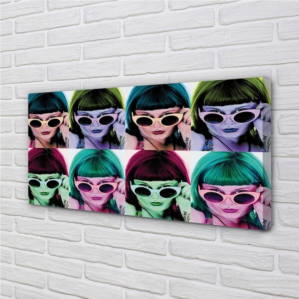 Tablouri canvas ochelari de păr colorate pentru femeie