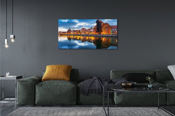 Tablouri canvas clădiri fluviale Gdańsk