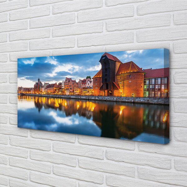 Tablouri canvas clădiri fluviale Gdańsk