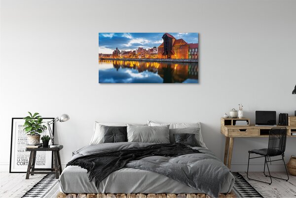 Tablouri canvas clădiri fluviale Gdańsk