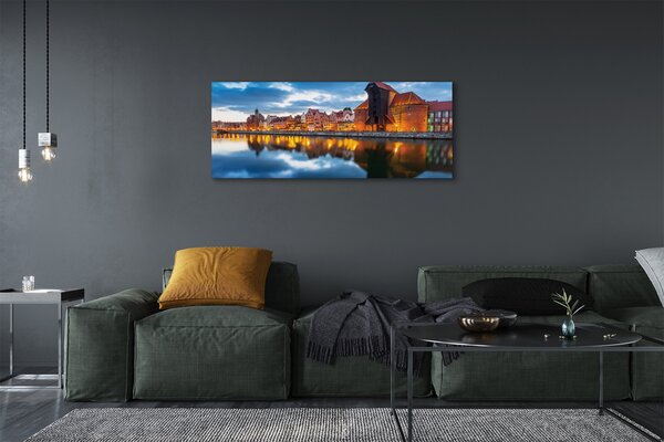 Tablouri canvas clădiri fluviale Gdańsk