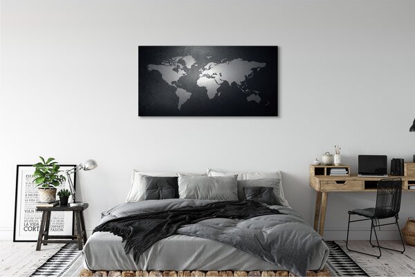 Tablouri canvas Negru fundal alb harta