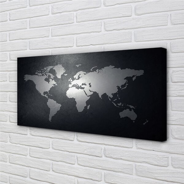 Tablouri canvas Negru fundal alb harta