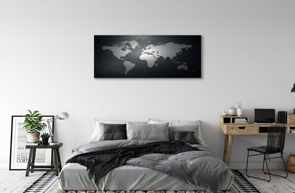 Tablouri canvas Negru fundal alb harta