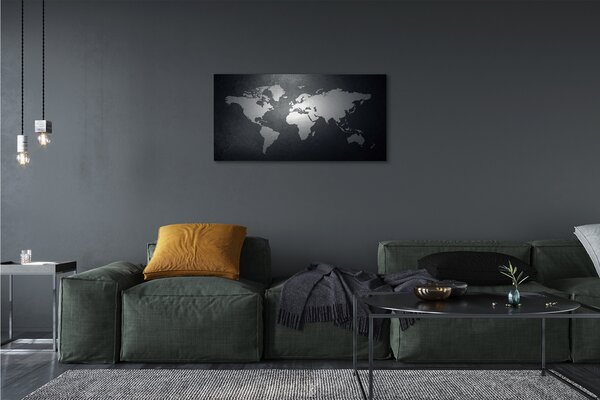 Tablouri canvas Negru fundal alb harta