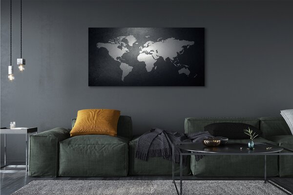 Tablouri canvas Negru fundal alb harta