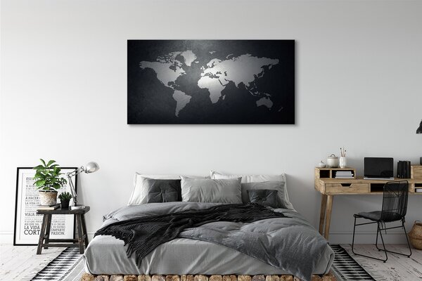 Tablouri canvas Negru fundal alb harta