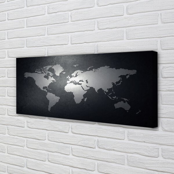 Tablouri canvas Negru fundal alb harta