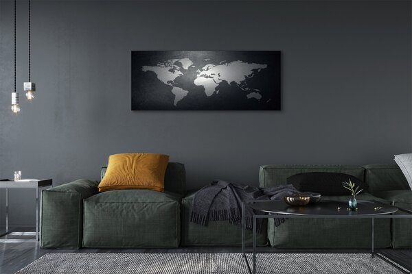 Tablouri canvas Negru fundal alb harta