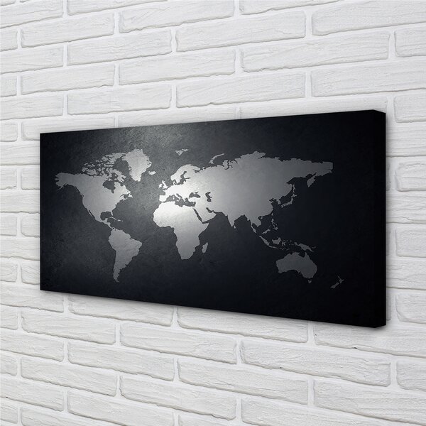 Tablouri canvas Negru fundal alb harta