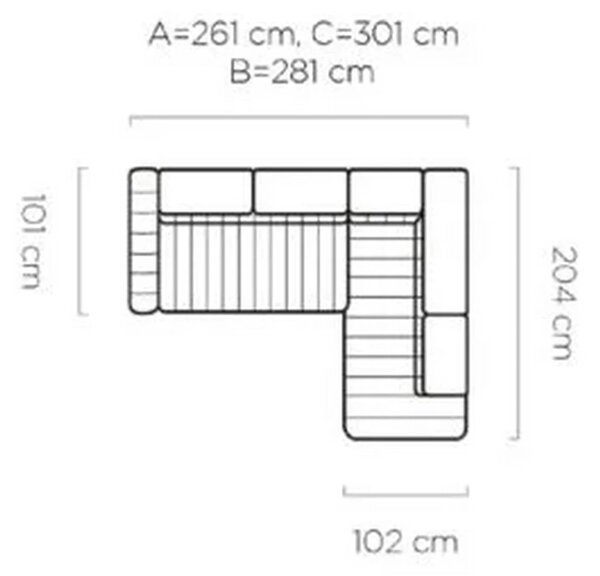 Coltar extensibil stofa catifelata GANDI 120, sezlong stanga, stofa ve