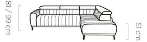 Coltar extensibil stofa catifelata GANDI 120, sezlong stanga, stofa ve