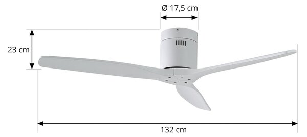 Ventilator de tavan Lucande Vindur, alb, DC, silențios, Ø 132 cm Lucande, Vindur, Alb, Camera de zi, Metal, Modern